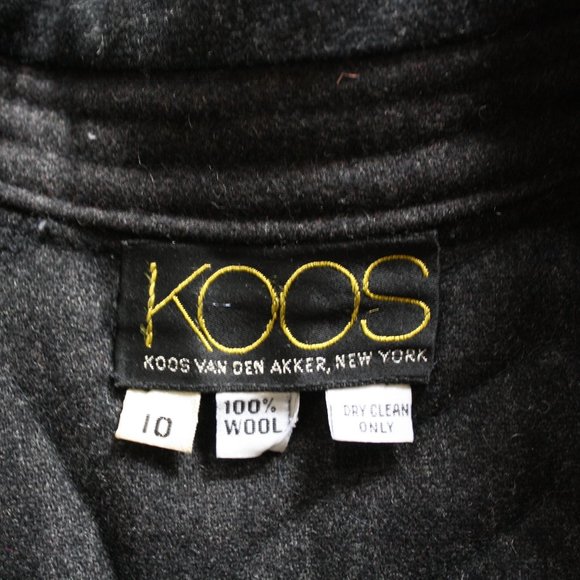 Vintage Koos Van Den Akker Women’s wool Coat Quilted Patchwork 80s sz 10, SMALL - Picture 9 of 12